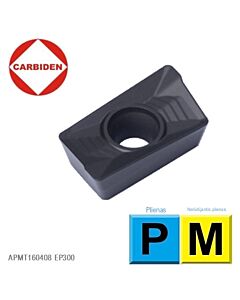 APMT160408 EP300, Kietmetalinė plokštelė, plieno ir nerūdijančio plieno frezavimui, CARBIDEN