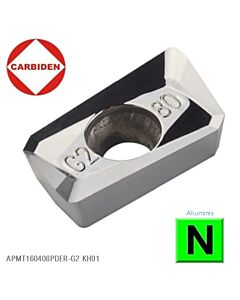 APMT160408PDER-G2 KH01, Kietmetalinė plokštelė, aliuminio frezavimui, CARBIDEN