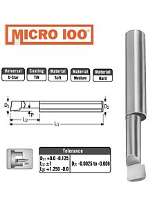 1mm, 6 x 4 x 50 ištekinimo įrankis, Micro100