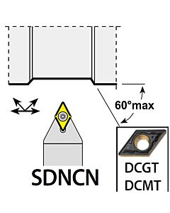 SDNCN3232P11, 32X32X170XNH/DC11T3,  ISO Tekinimo laikiklis, išorinis, YG