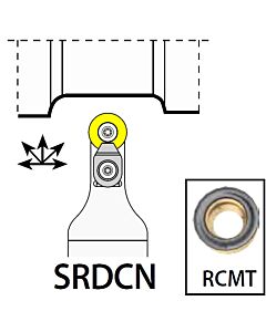 SRDCN2020K08C, 20X20X125XNH/RC0803,  ISO Tekinimo laikiklis, išorinis, YG