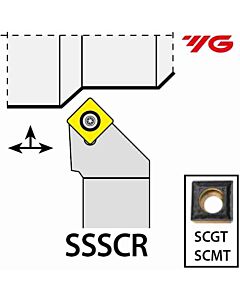 SSSCR1212F09, 12X12X80XRH/SC09T3,  ISO Tekinimo laikiklis, išorinis, YG