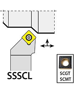 SSSCL1212F09, 12X12X80XLH/SC09T3,  ISO Tekinimo laikiklis, išorinis, YG