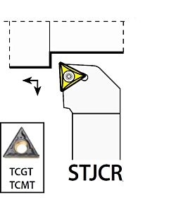 STJCR1616H11, 16X16X100XRH/TC1102,  ISO Tekinimo laikiklis, išorinis, YG