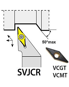 SVJCR1212F16, 12X12X80XRH/VC1604,  ISO Tekinimo laikiklis, išorinis, YG