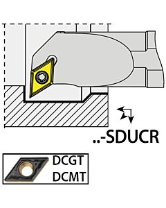 S12K-SDUCR07, 16X12X125XRH/DC0702,  ISO Tekinimo laikiklis, vidinis, YG