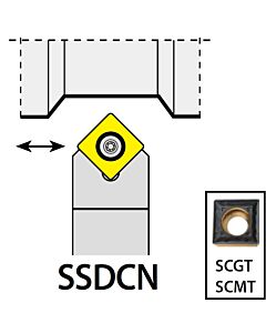 SSDCN1616H12, 16X16X100XNH/SC1204,  ISO Tekinimo laikiklis, išorinis, YG