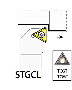 STGCL1616H11, 16X16X100XLH/TC1102,  ISO Tekinimo laikiklis, išorinis, YG