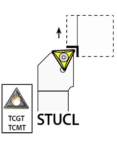 STUCL1212F11, 12X12X80XLH/TC1102,  ISO Tekinimo laikiklis, išorinis, YG