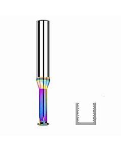 M2.5x0.45, Sriegio freza kietmetalinė 7x4x50, Z4, T1, DLC danga