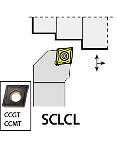 SCLCL1212F09, 12X12X80XLH/CC09T3,  ISO Tekinimo laikiklis, išorinis, YG